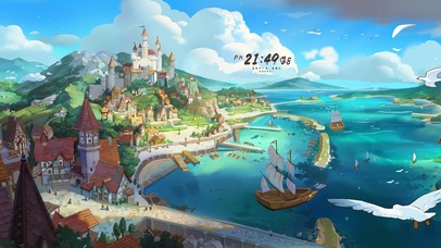 静怡的港湾王国（带鱼屏）