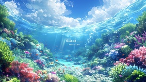 蓝色的海洋珊瑚