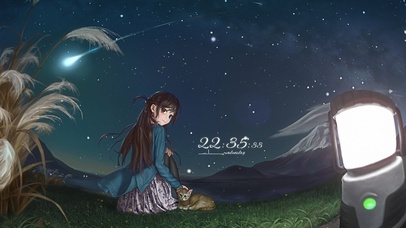 4k 治愈唯美夜晚星空少女