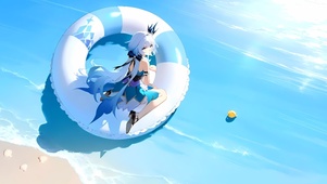 刻律德菈-海边泳装少女