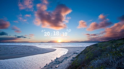 唯美晚霞海岸风景