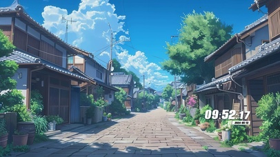 蓝天白云树木房屋