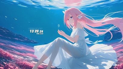 海中粉发少女