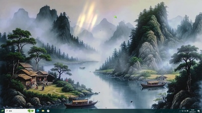 古风水墨山水AI壁纸-桌面主题