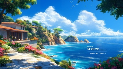 护眼海边度假村