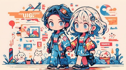 4K高清涂鸦漫画牵手壁纸