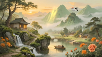 鎏金归雁晚舟千山渡