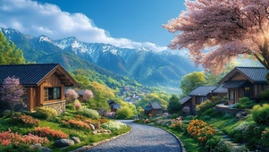 清新山脉小镇