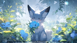 雨中等待
