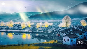农村飘雪