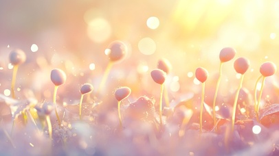 微光中的小植物