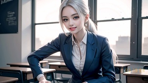 白发制服少女