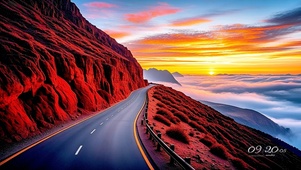 云海之上火山岩公路