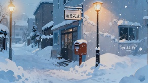 下雪的街角