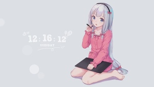 拿画笔的女孩