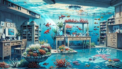 4K唯美治愈海底房间