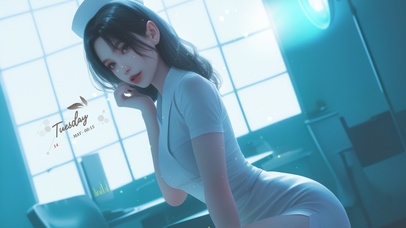 手术台旁边的美女护士