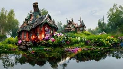 4K唯美治愈护眼童话森林木屋