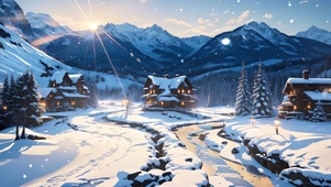 小镇雪景