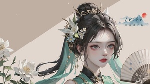 绿衣古风美女