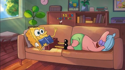 休闲的海绵宝宝派大星