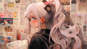 可爱旧报美少女