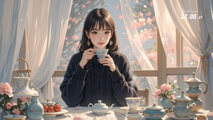 喝茶少女