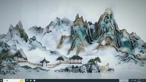 古风鎏金山水插画-桌面主题