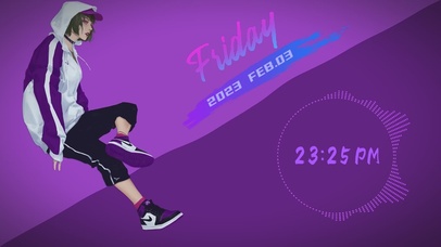 0764-简约涂鸦美女