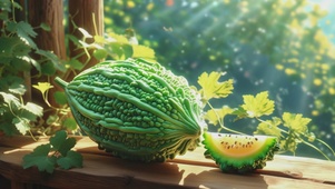 夏天绿色护眼小清新苦瓜的浪漫