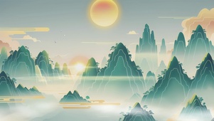 唯美古风山画