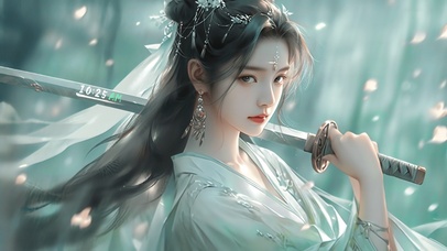 4K唯美古风侠女剑客