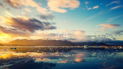 冰川的夕阳美景