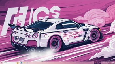 粉色涂鸦GTR