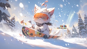 滑雪的猫
