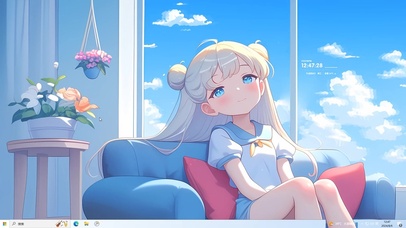 插画风小女孩
