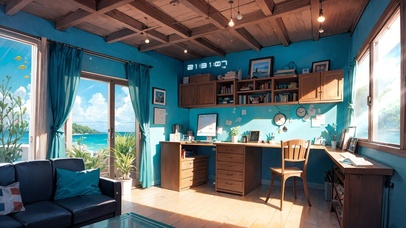 4K治愈海边小屋