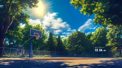 烈阳夏日篮球场