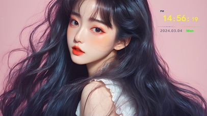 浓密黑发靓丽少女