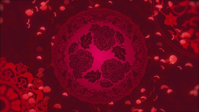 红色喜庆中国风花瓣