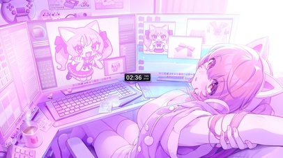 4K可爱猫娘电脑房间