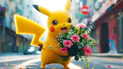 送花的皮卡丘