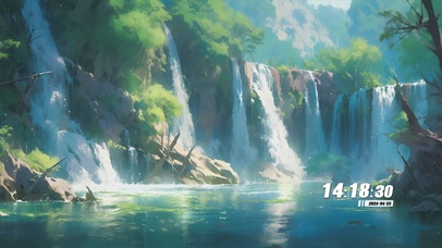 护眼蓝天白云绿景