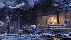 雪中的寺庙