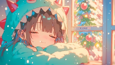 可爱恐龙睡衣女孩