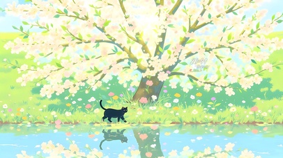 梨花树下猫咪