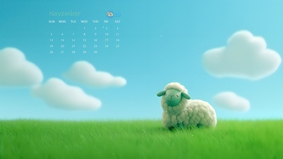 清新草地小绵羊