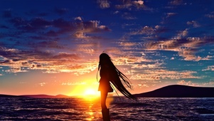 夕阳女孩