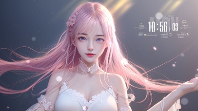 粉色长发甜美女孩