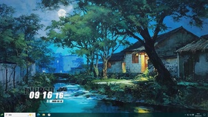 护眼绿景夜色桌面主题